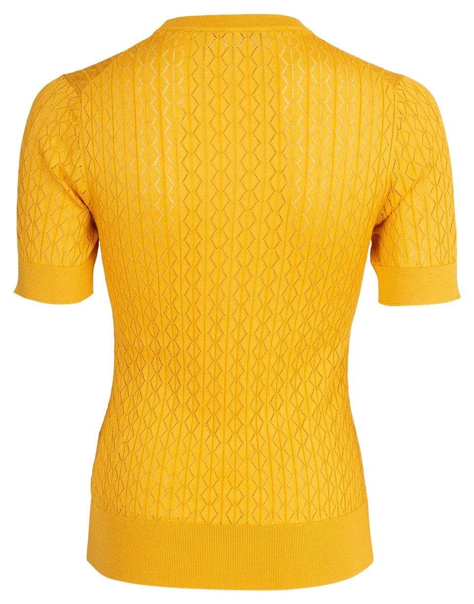 DOLCE & GABBANA-Yellow Crewneck Knit-