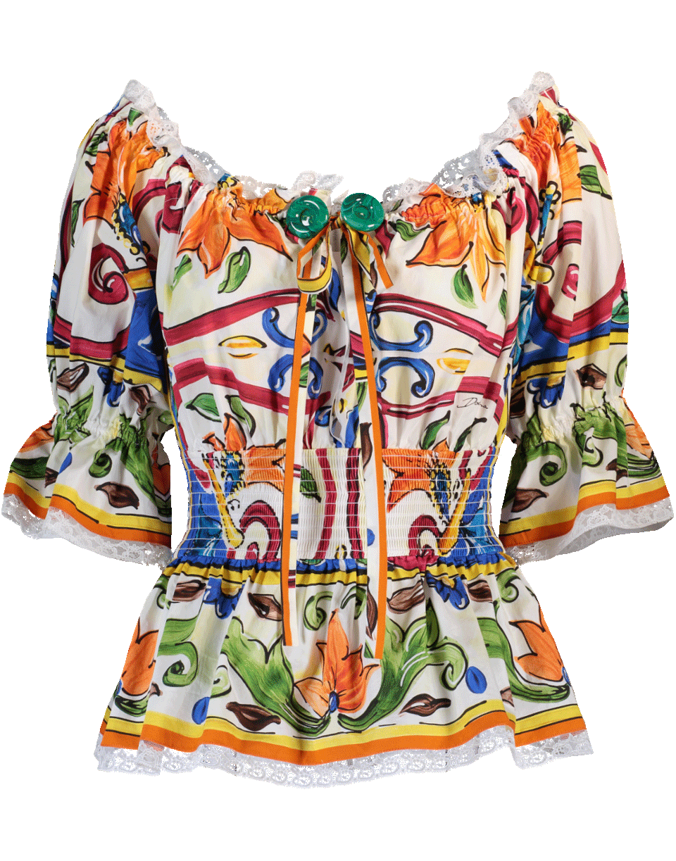 DOLCE & GABBANA-Maiolica Print Top-