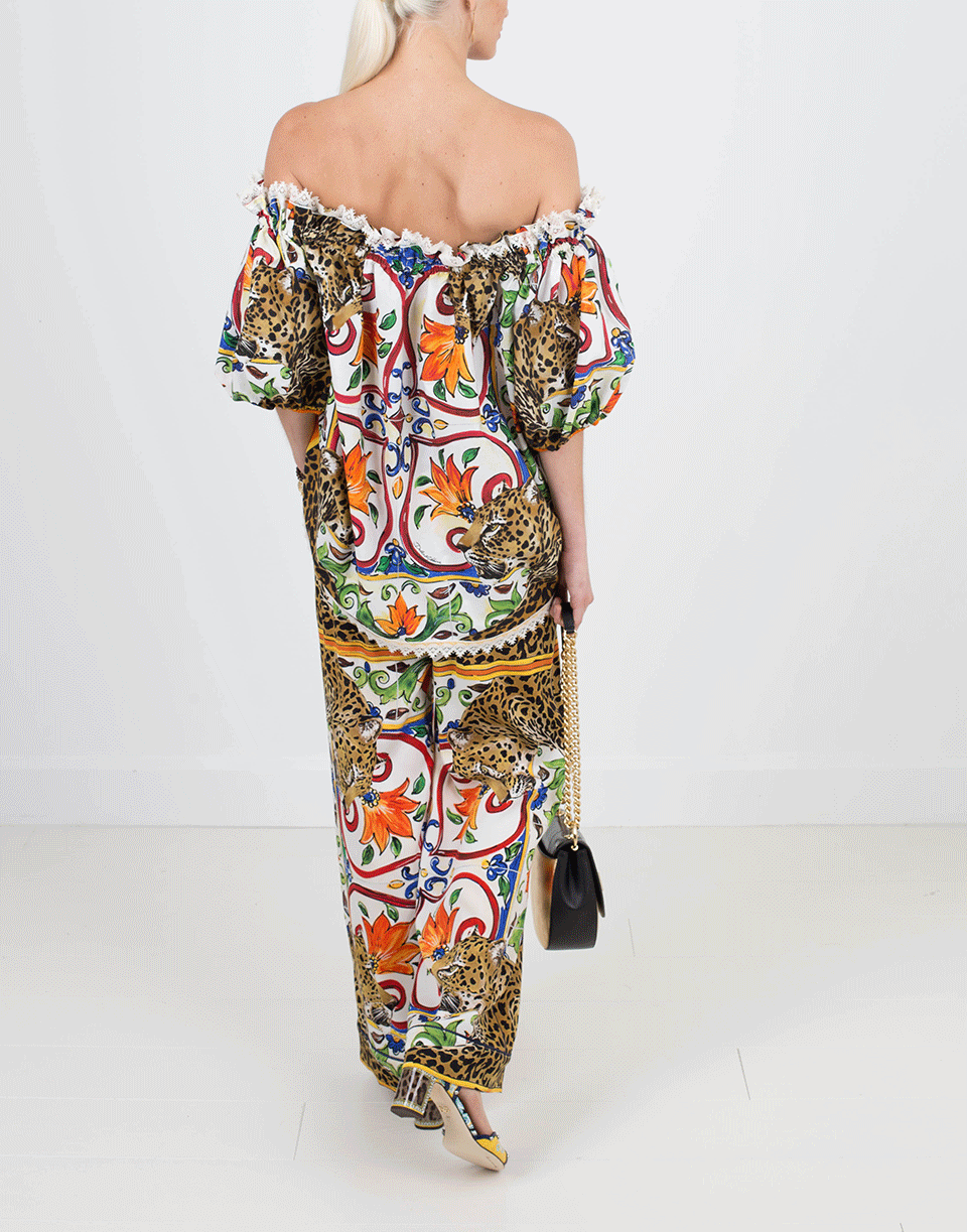 DOLCE & GABBANA-Off Shoulder Top With Lace Trim-MAIOLICA