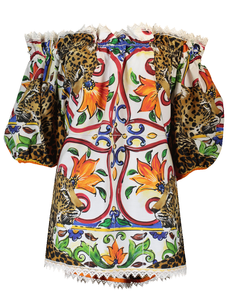 DOLCE & GABBANA-Off Shoulder Top With Lace Trim-MAIOLICA