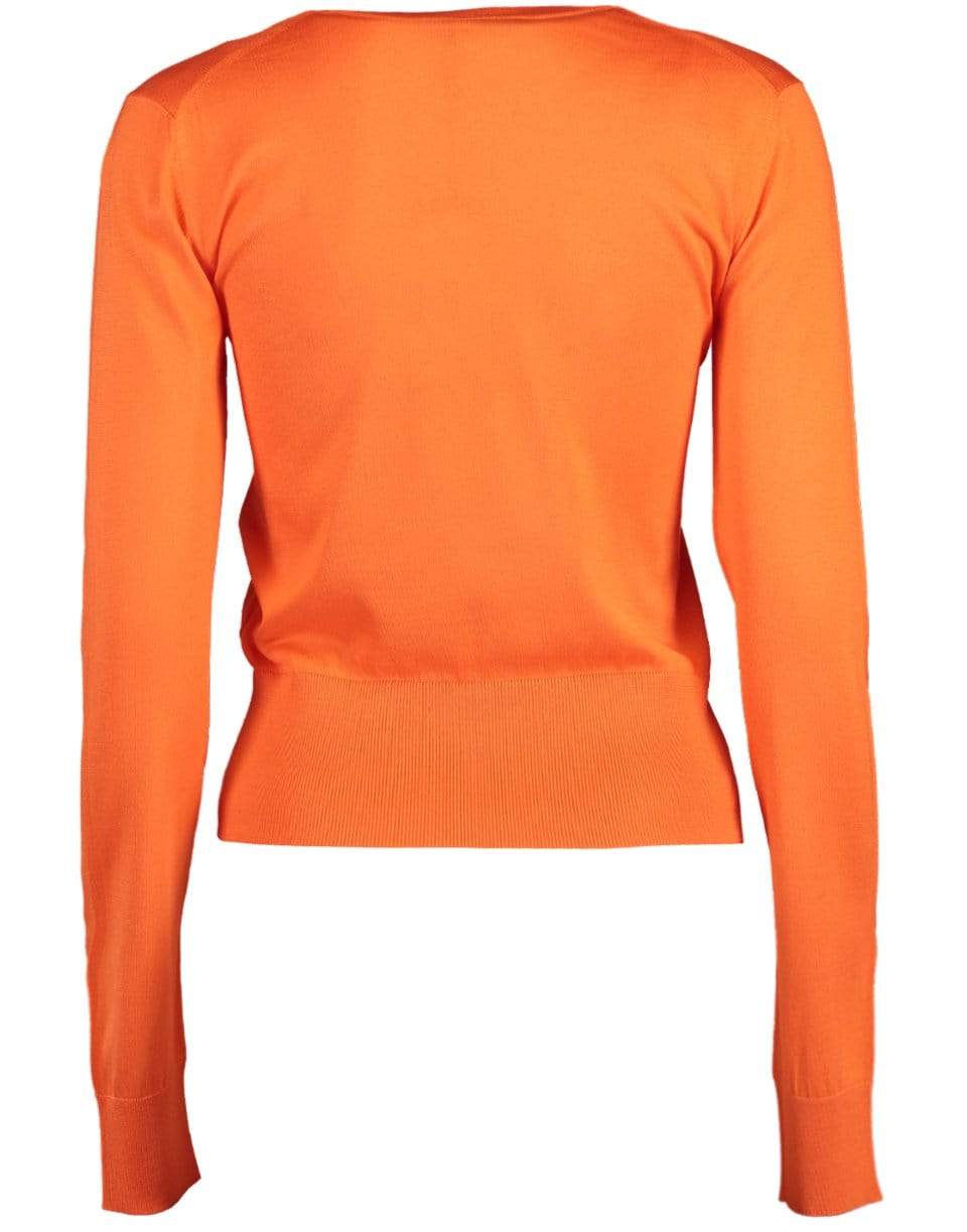 DOLCE & GABBANA-Mandarine Silk Crewneck Pullover Top-