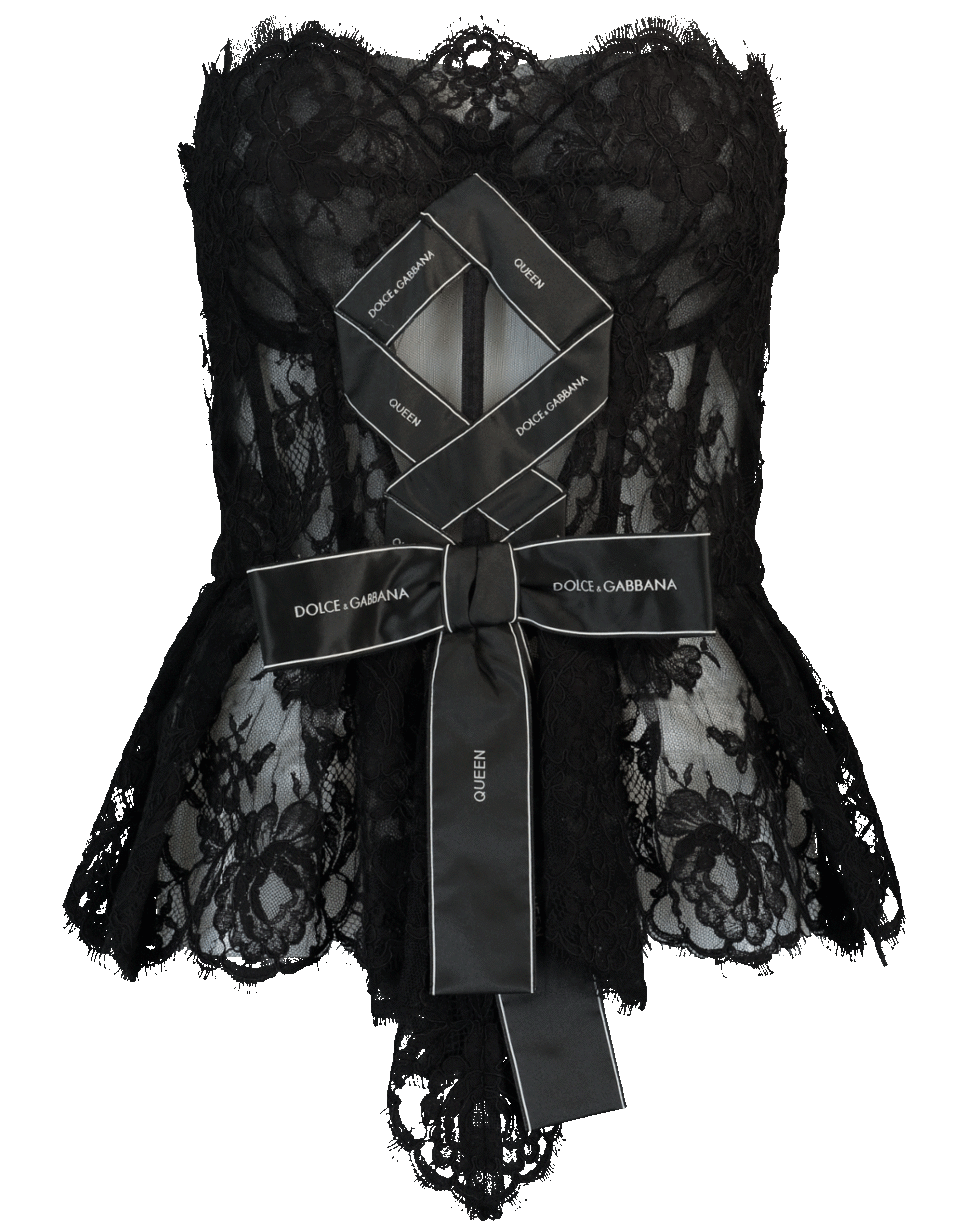 DOLCE & GABBANA-Lace Bustier-NERO