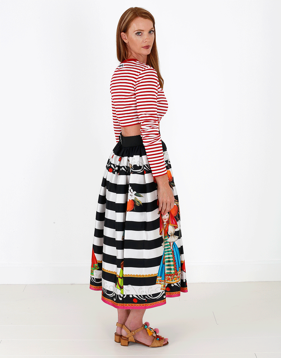 DOLCE & GABBANA-Striped Crop Top-