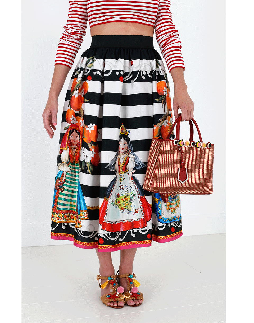 DOLCE & GABBANA-Striped Crop Top-