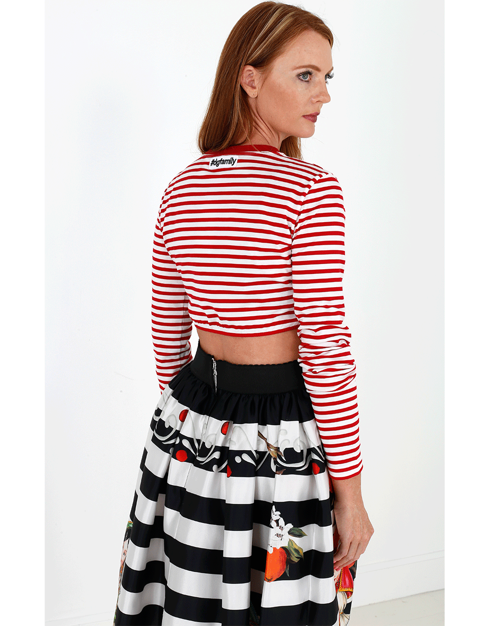 DOLCE & GABBANA-Striped Crop Top-
