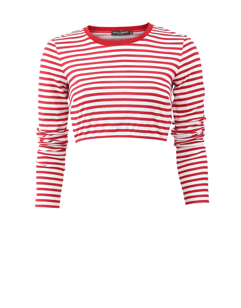 DOLCE & GABBANA-Striped Crop Top-