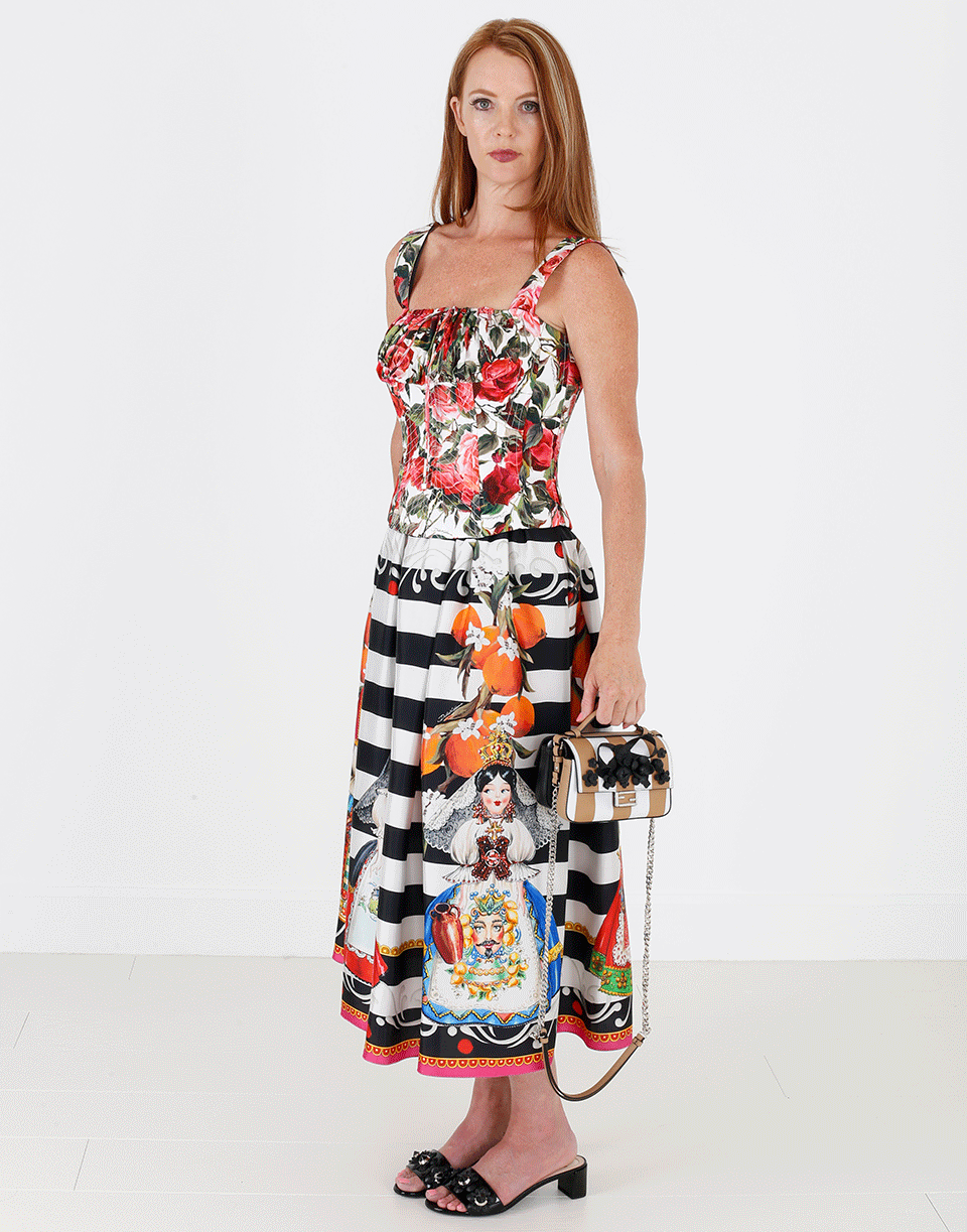 DOLCE & GABBANA-Print Corset Top-
