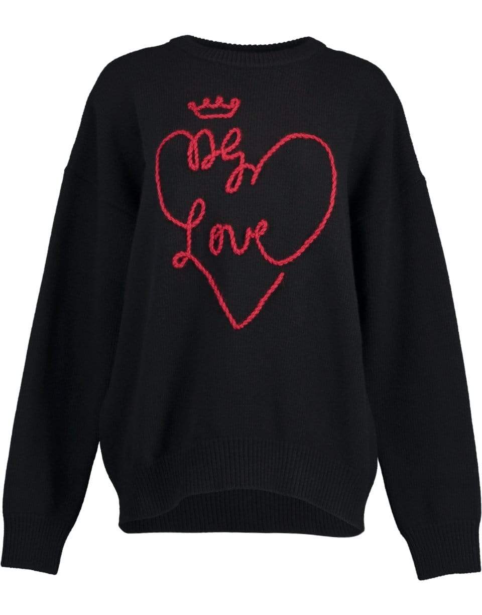 DOLCE & GABBANA-DG Embroiderd Heart Sweater-BLACK