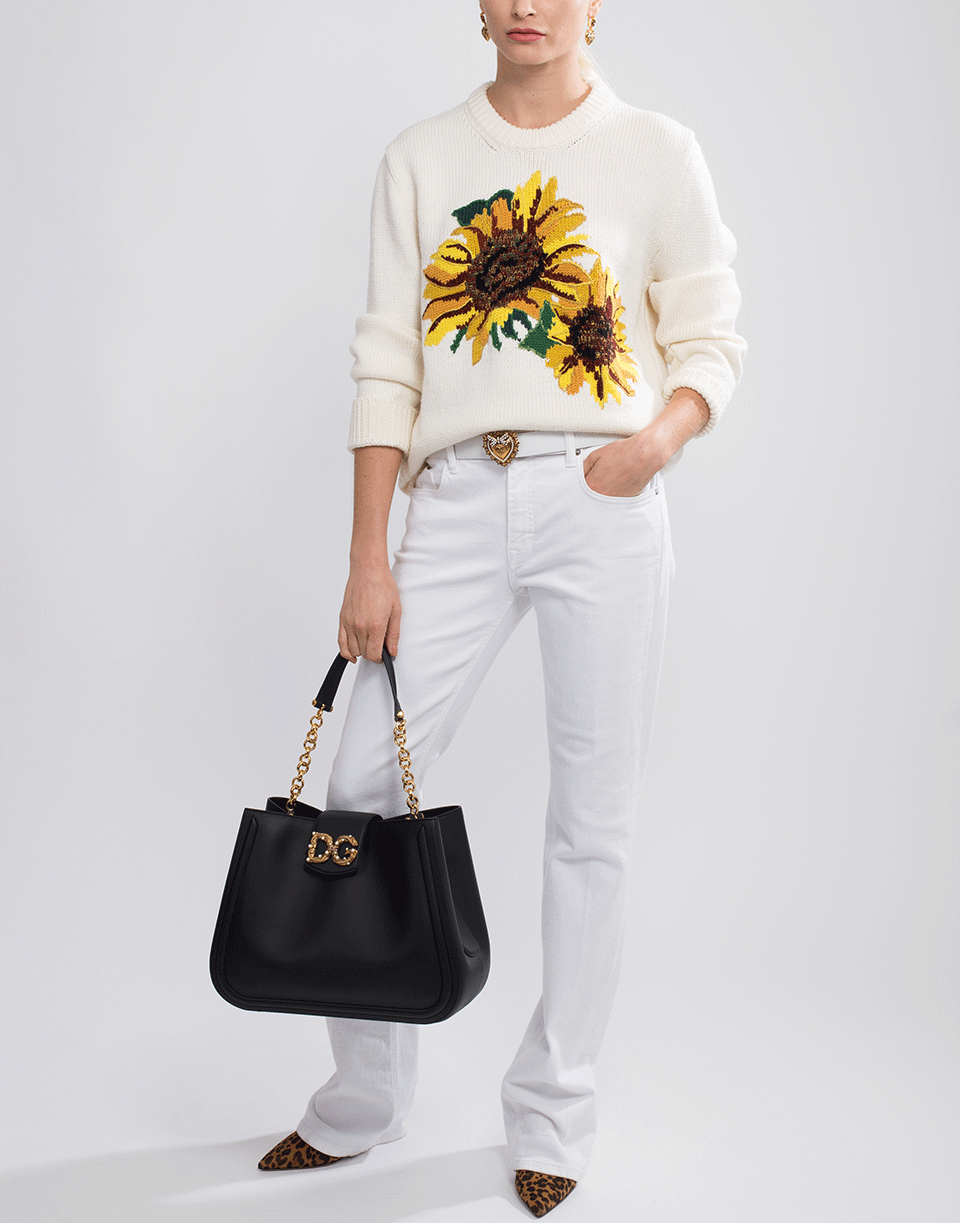 DOLCE & GABBANA-Sunflower Crewneck-WHITE