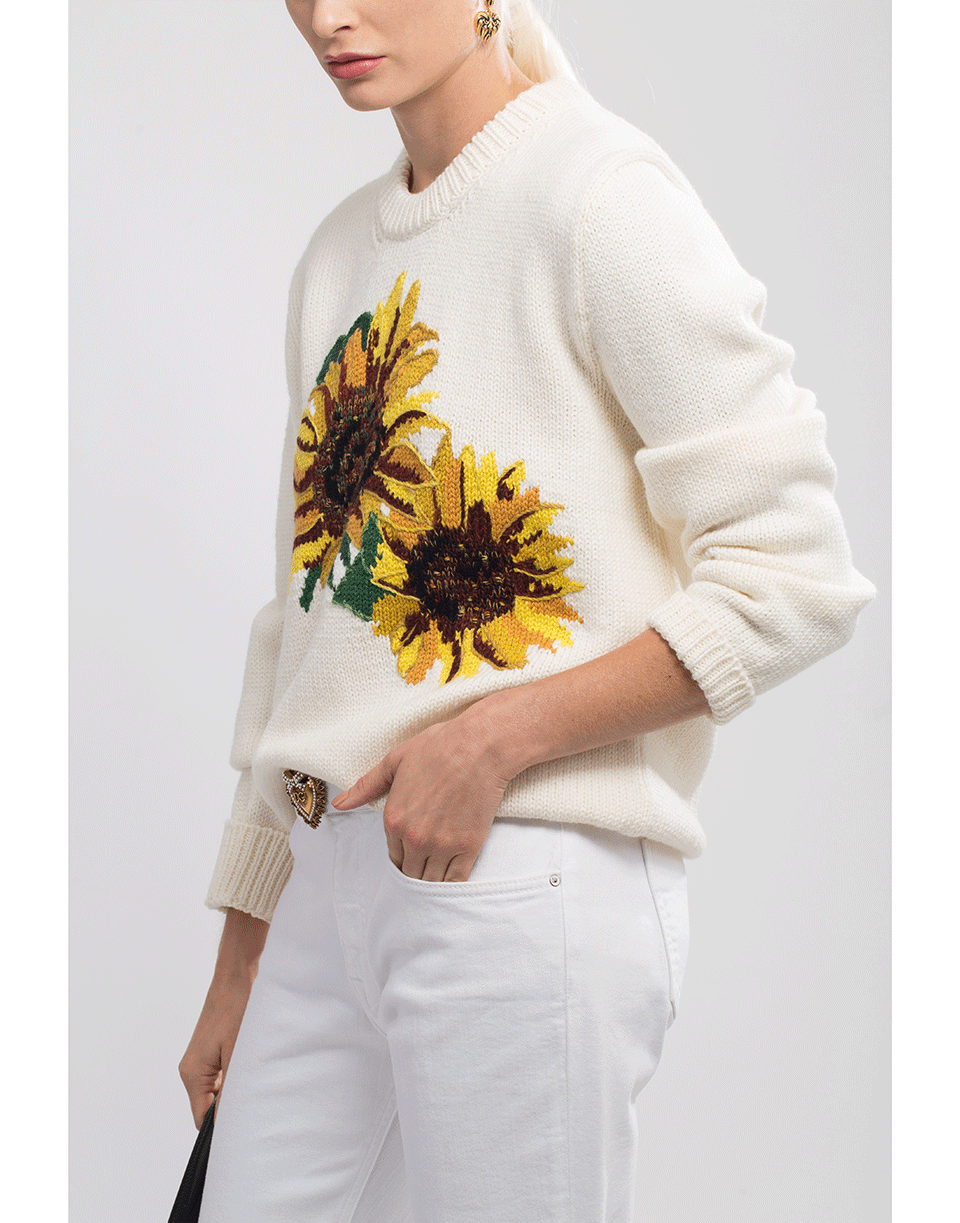 DOLCE & GABBANA-Sunflower Crewneck-WHITE