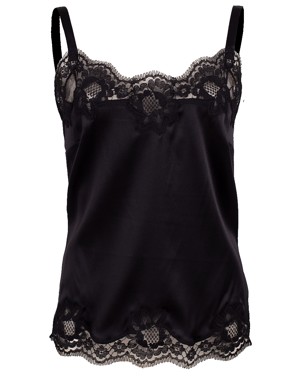 DOLCE & GABBANA-Lace Satin Stretch Camisole-