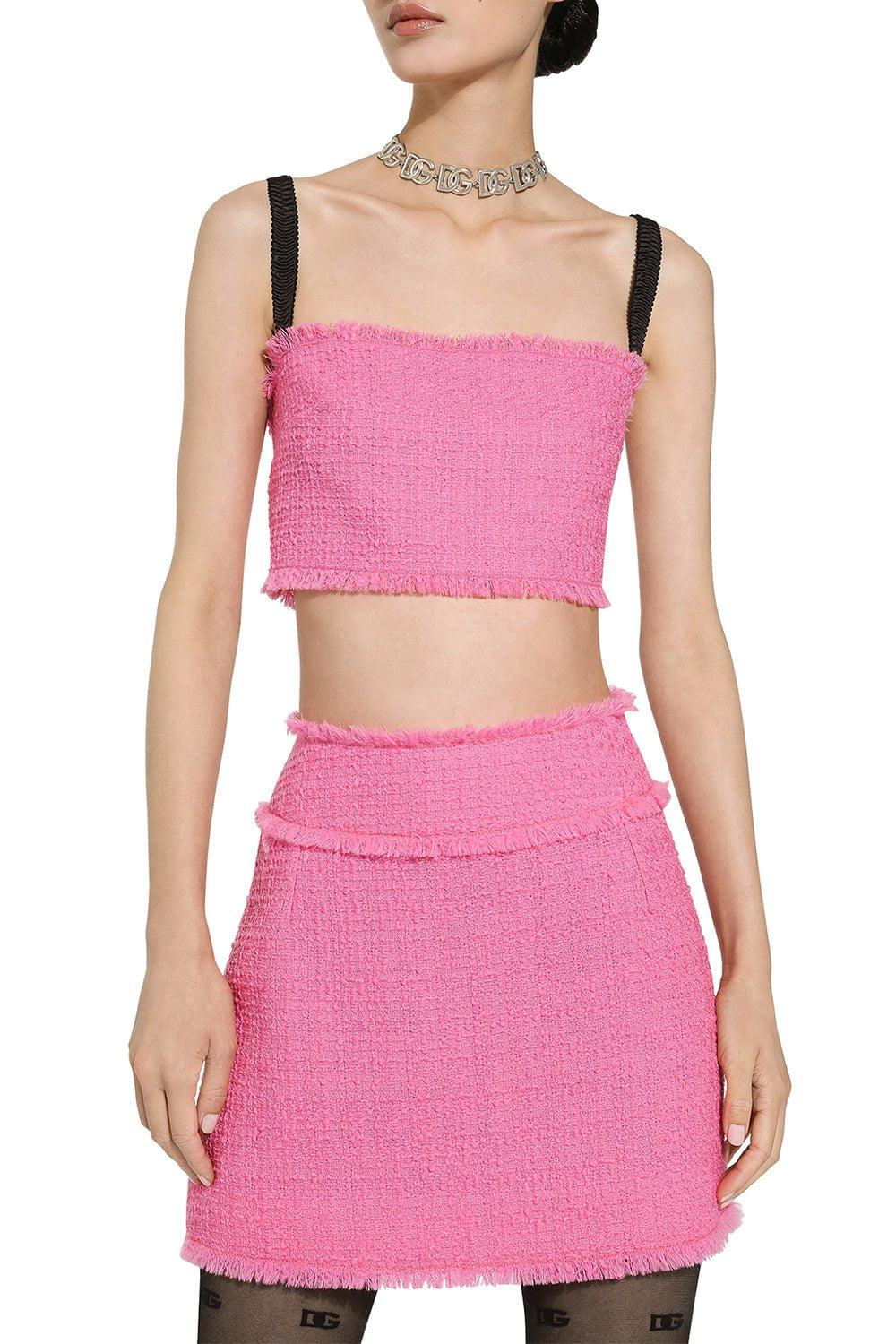 DOLCE & GABBANA-Raschel Crop Top-