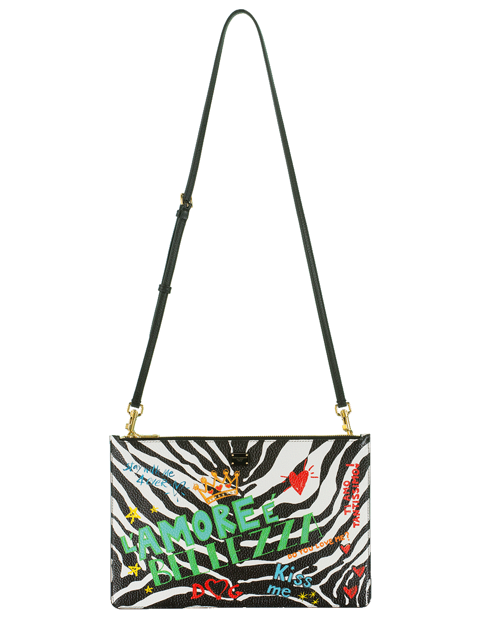 DOLCE & GABBANA-Zebra Print Crossbody-BLK/WHT