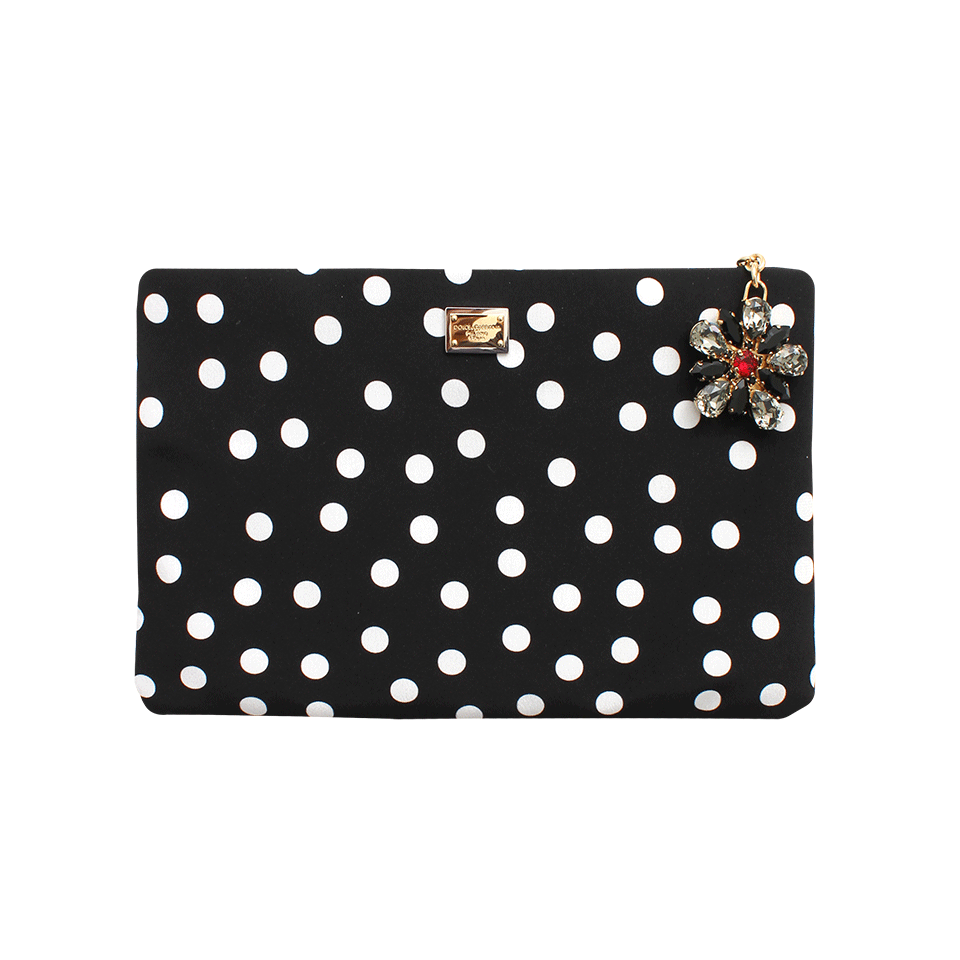 DOLCE & GABBANA-Zip Top Pouch-BLK/WHT