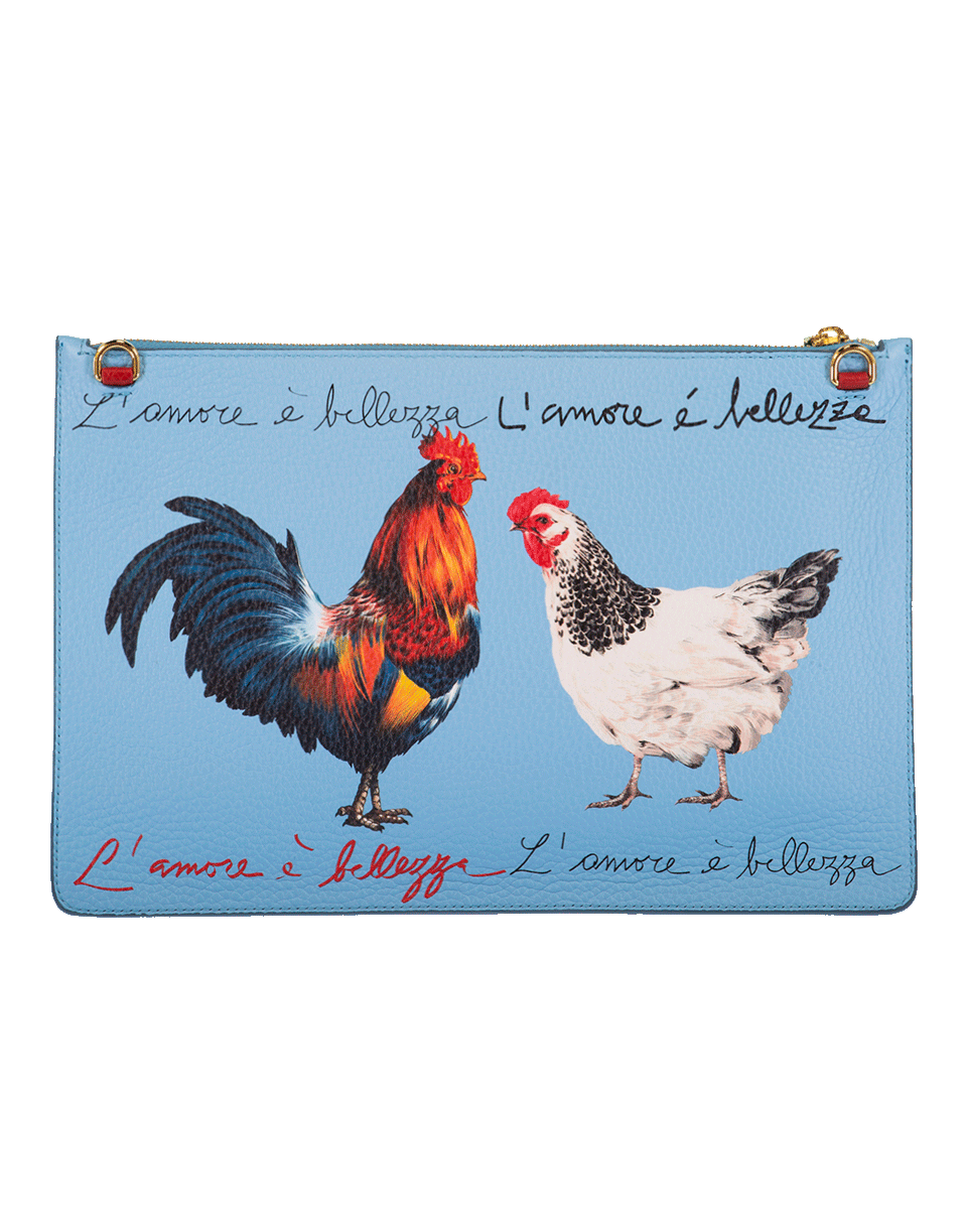 DOLCE & GABBANA-Rooster Clutch-LT BLUE