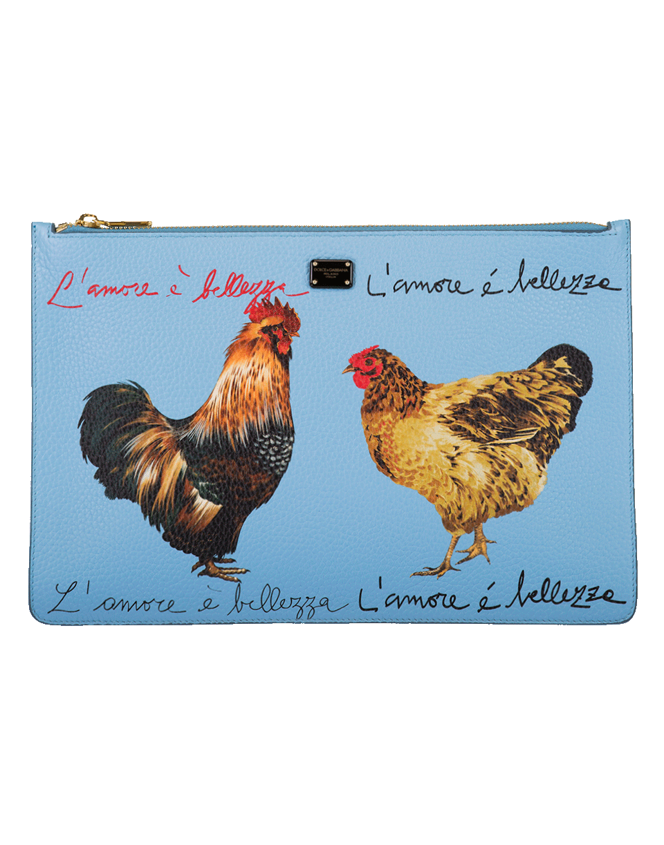 DOLCE & GABBANA-Rooster Clutch-LT BLUE