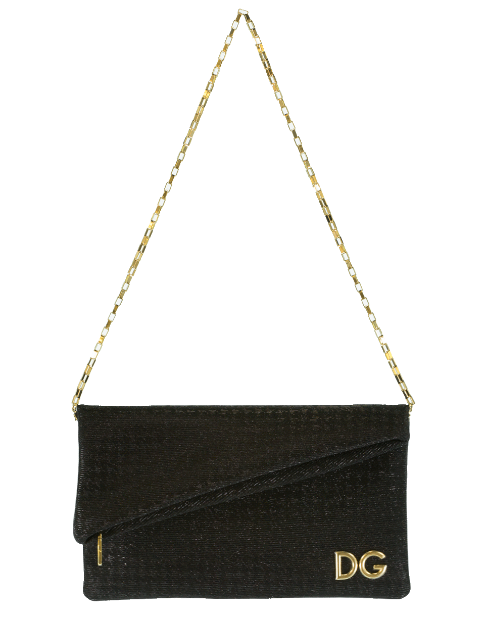 DOLCE & GABBANA-Glitter Clutch-NERO