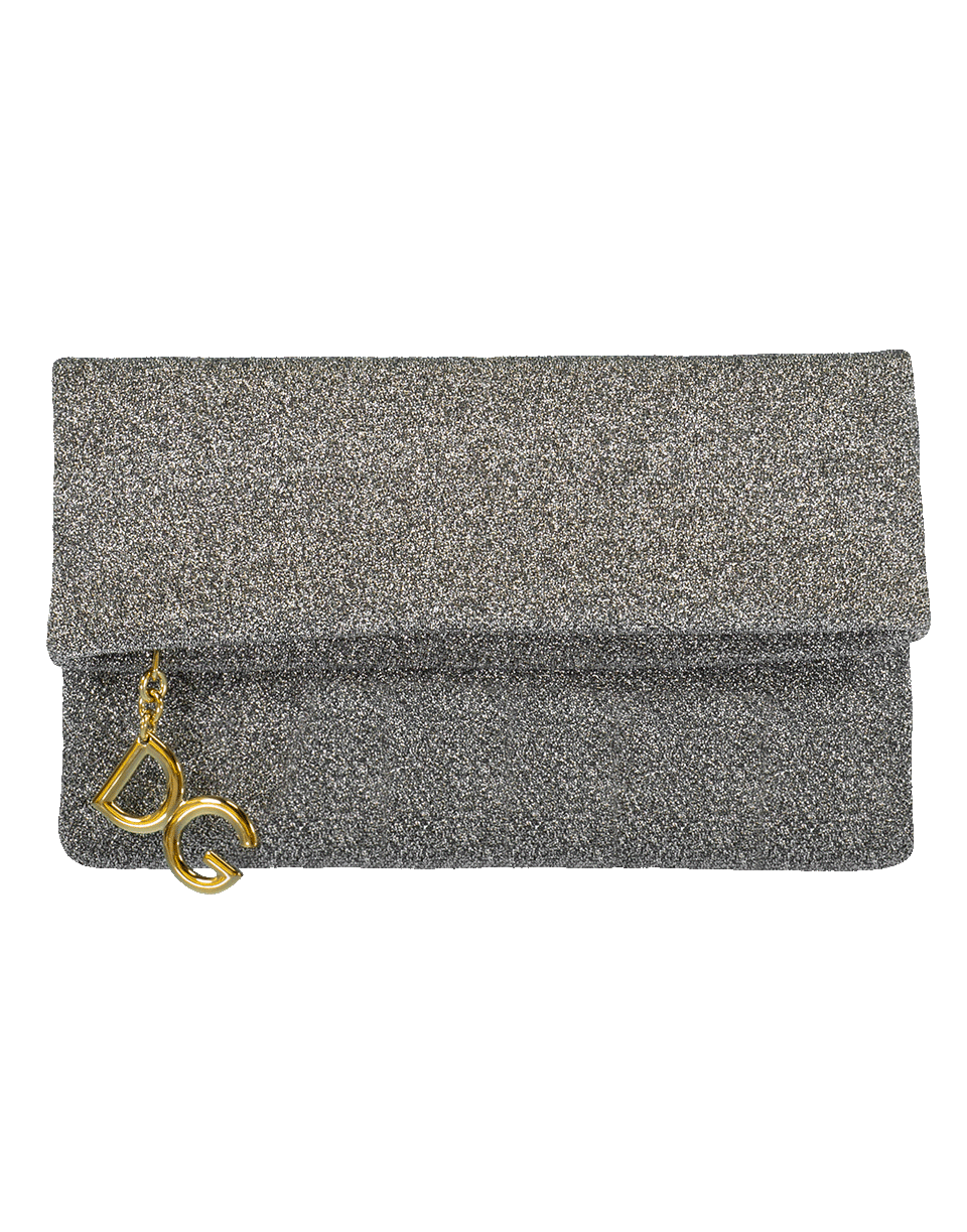 DOLCE & GABBANA-DG Girl Foldover Clutch-SILVER