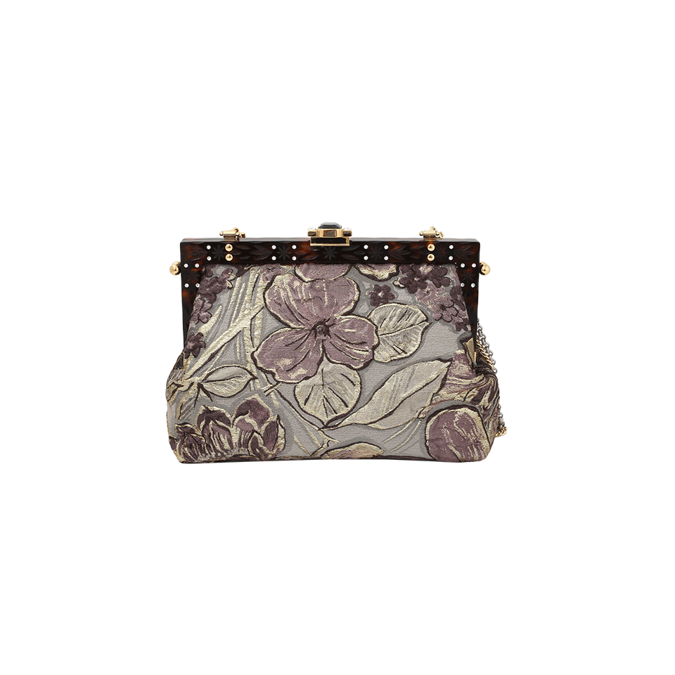 DOLCE & GABBANA-Floral Evening Bag-MLTI/ORO