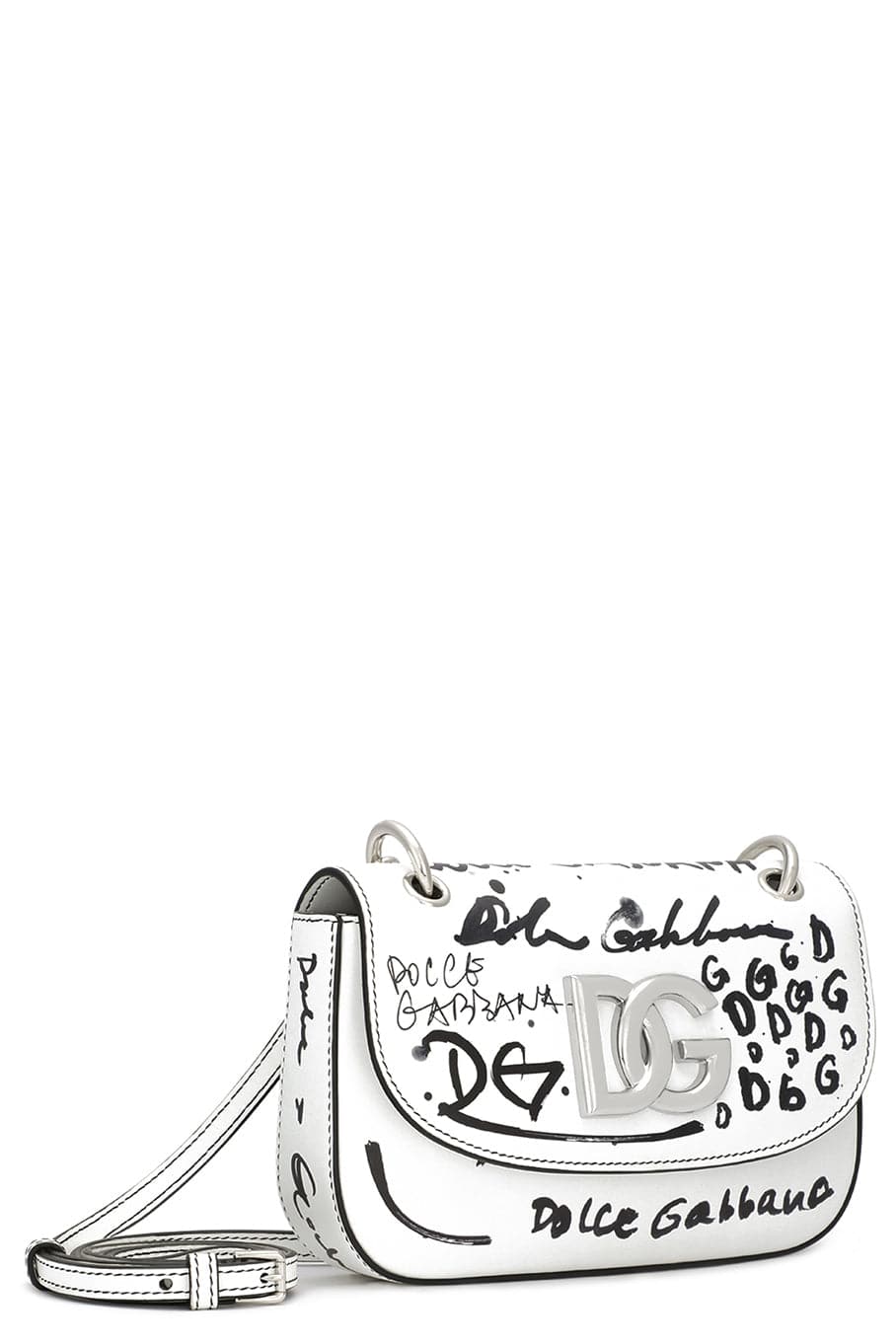 DOLCE & GABBANA-Small DG Graffiti Crossbody Bag-NERO