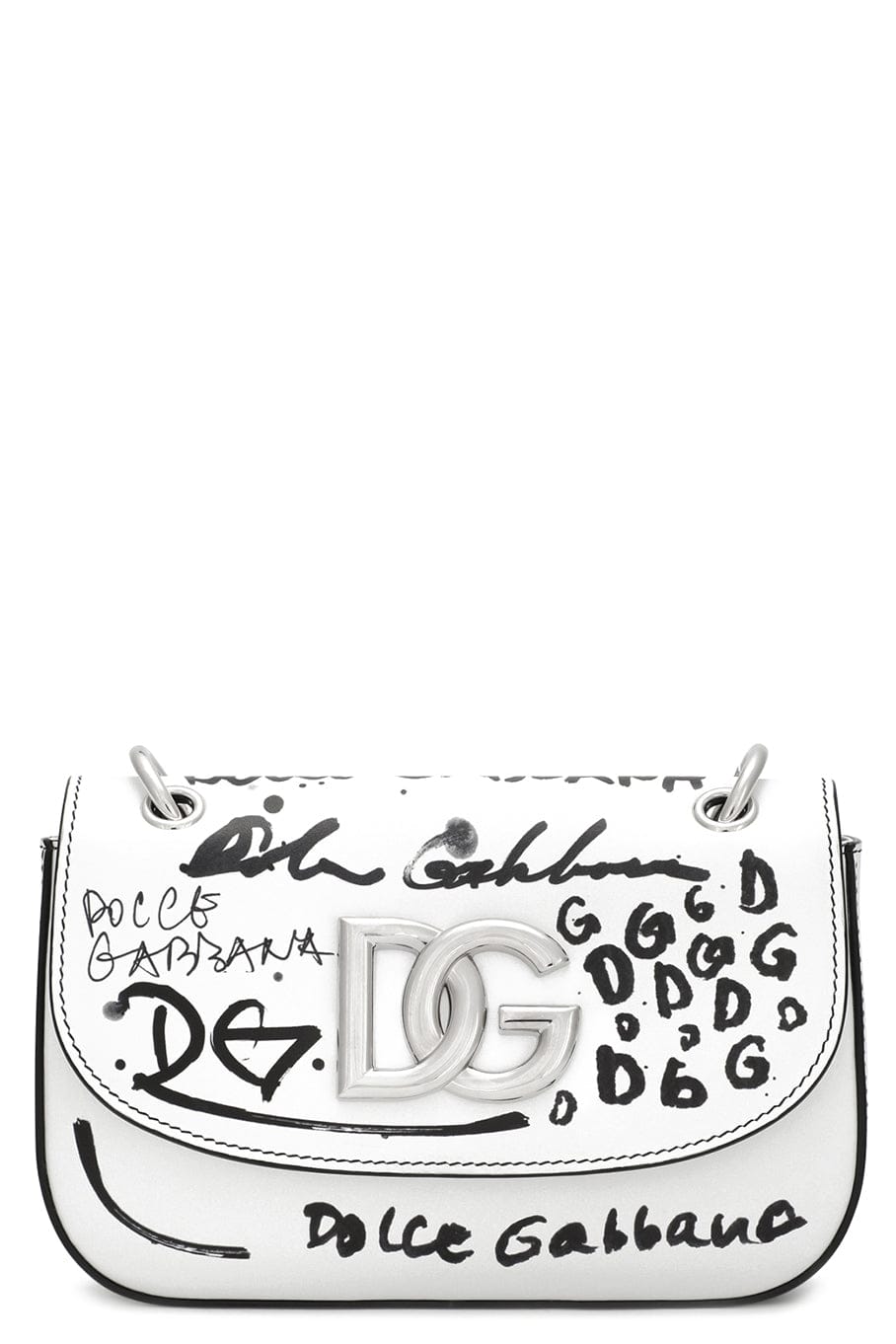 DOLCE & GABBANA-Small DG Graffiti Crossbody Bag-NERO