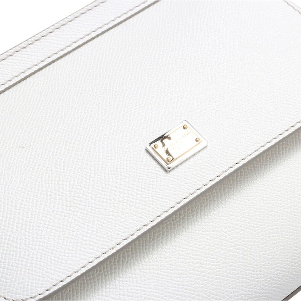DOLCE & GABBANA-Dauphine Print Mini Sicily Bag-BIANCO