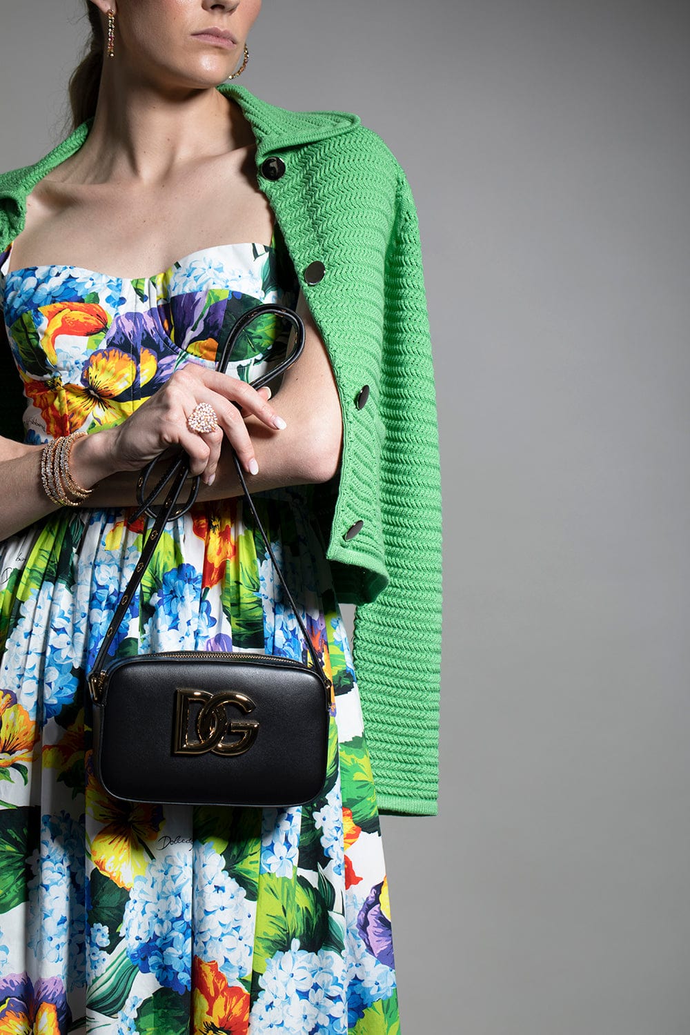 DOLCE & GABBANA-3.5 Leather Cross Body Bag - Black-BLACK