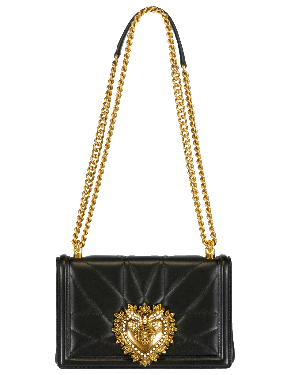 DOLCE & GABBANA-Black Devotion Small Flap Chain Bag-BLACK