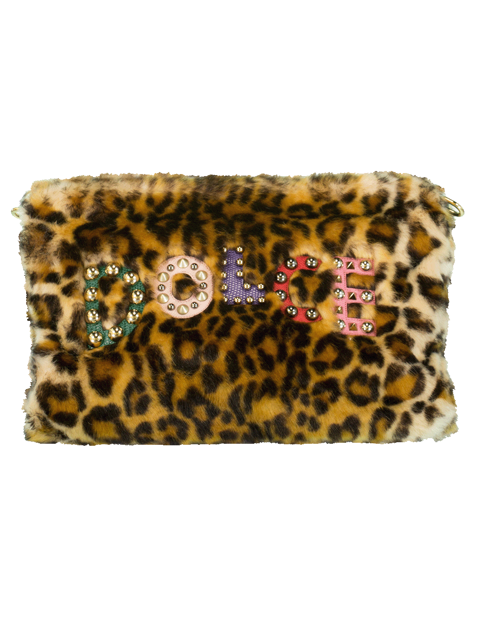 DOLCE & GABBANA-Furry Leo Print Crossbody-BLK/NAT