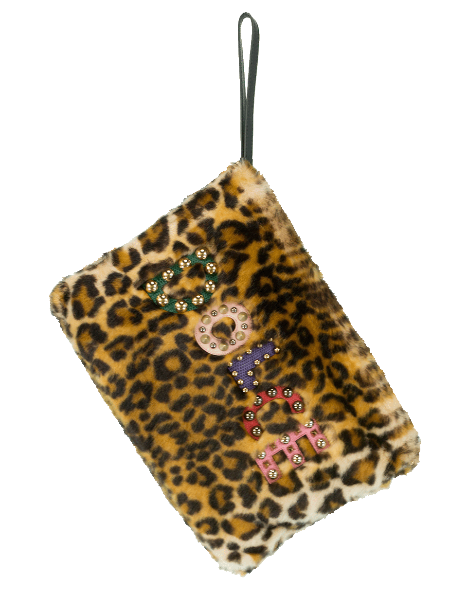 DOLCE & GABBANA-Furry Leo Print Crossbody-BLK/NAT
