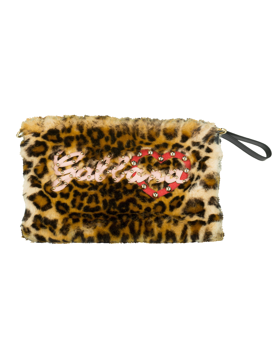 DOLCE & GABBANA-Furry Leo Print Crossbody-BLK/NAT