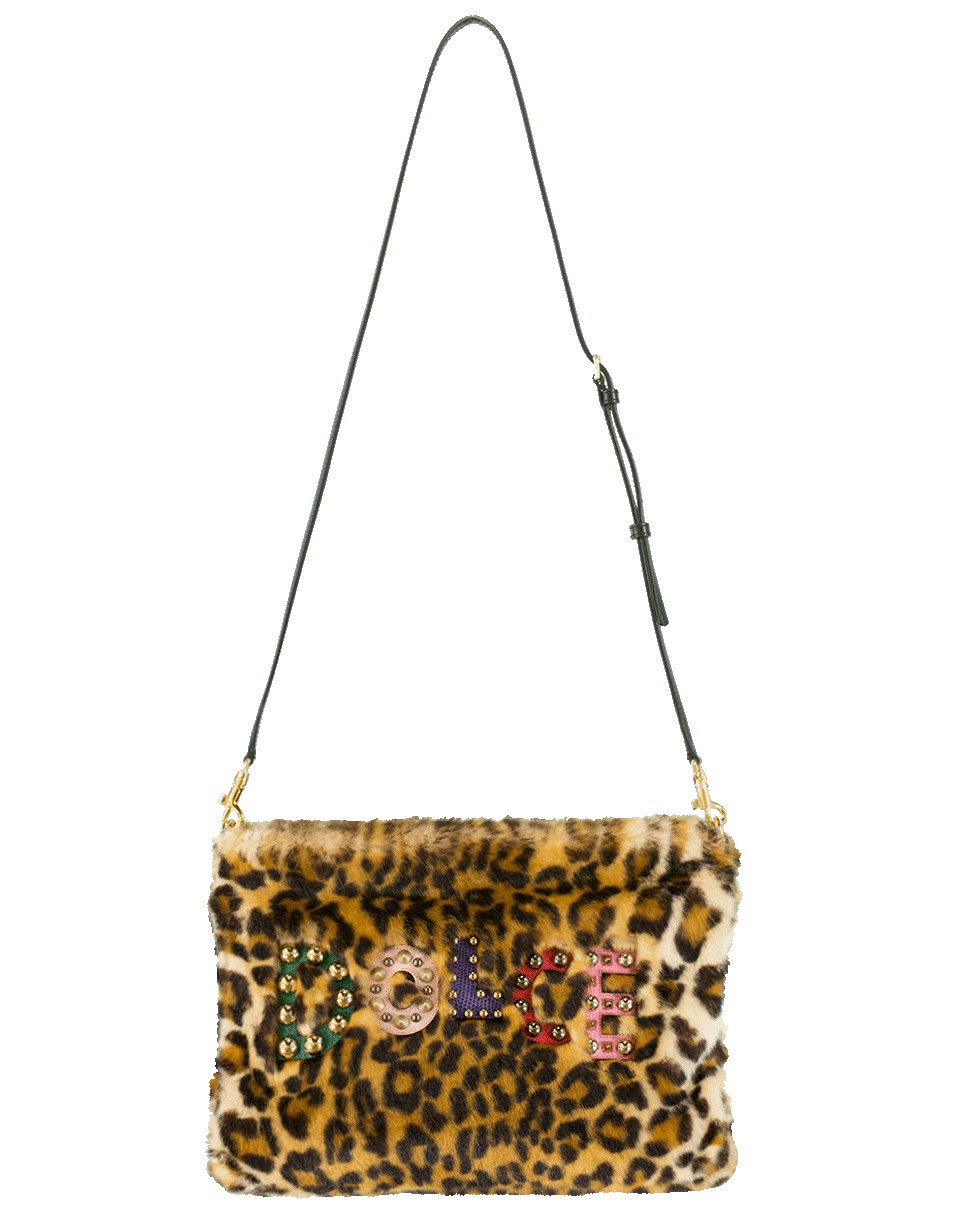 DOLCE & GABBANA-Furry Leo Print Crossbody-BLK/NAT