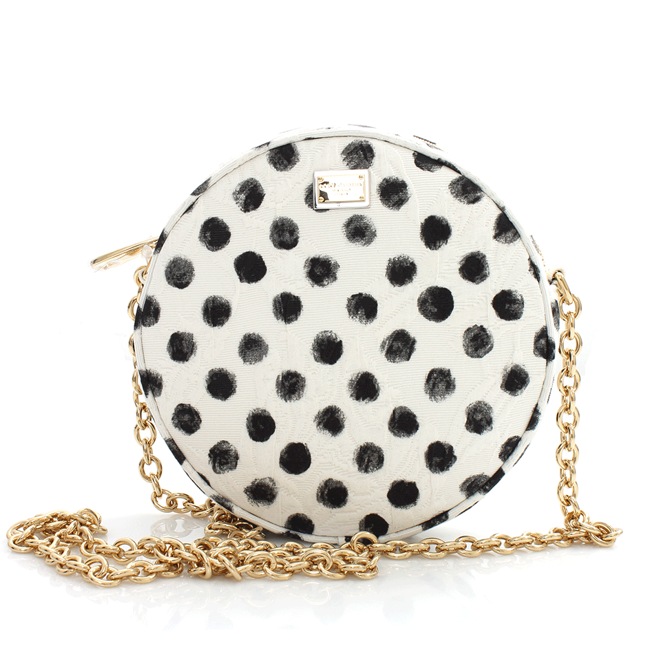 DOLCE & GABBANA-Glam Circle Bag-BLK/WHT