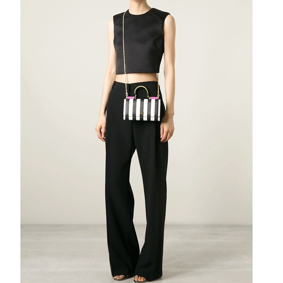 DOLCE & GABBANA-Miss Sicily Crossbody-BLK/WHT