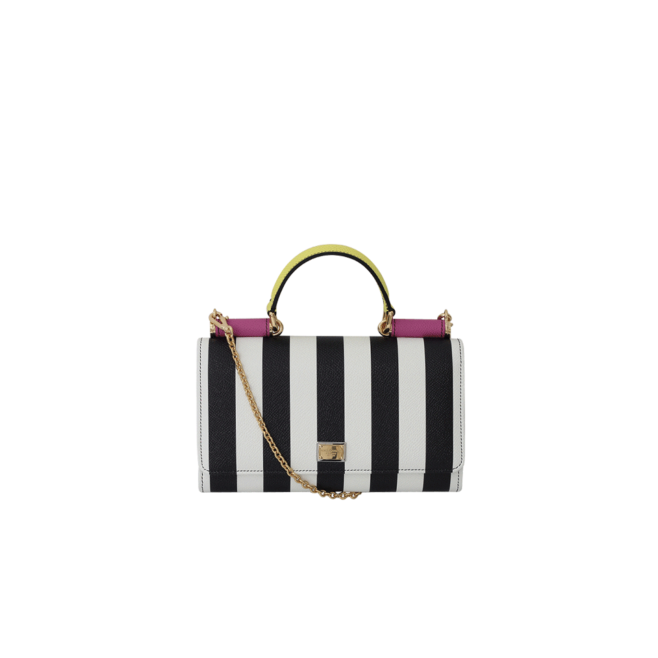 DOLCE & GABBANA-Miss Sicily Crossbody-BLK/WHT