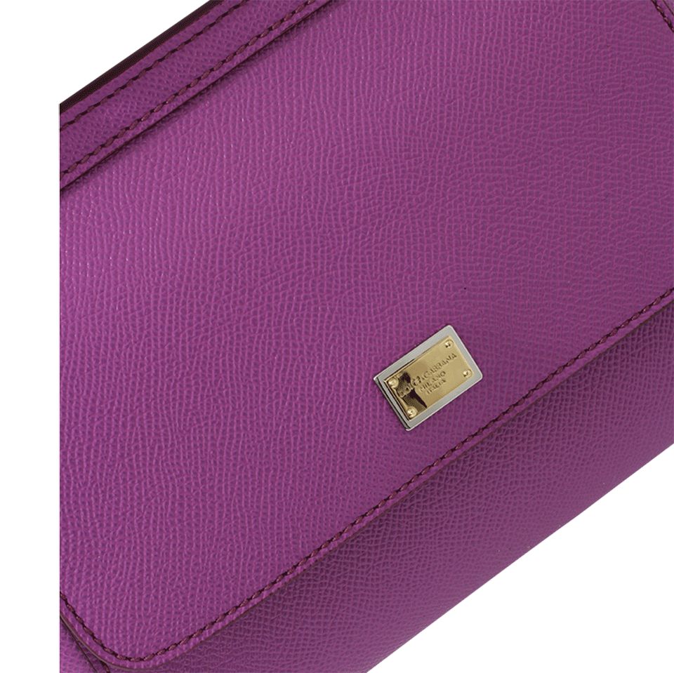 DOLCE & GABBANA-Dauphine Print Mini Sicily Bag-CYCLAMEN
