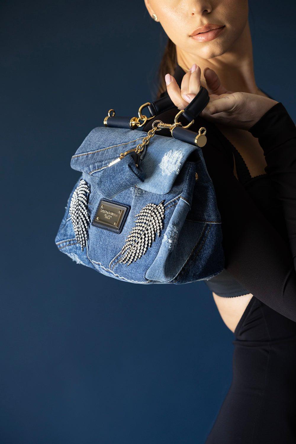 DOLCE & GABBANA-Small Sicily Bag - Patchwork Denim-DENIM