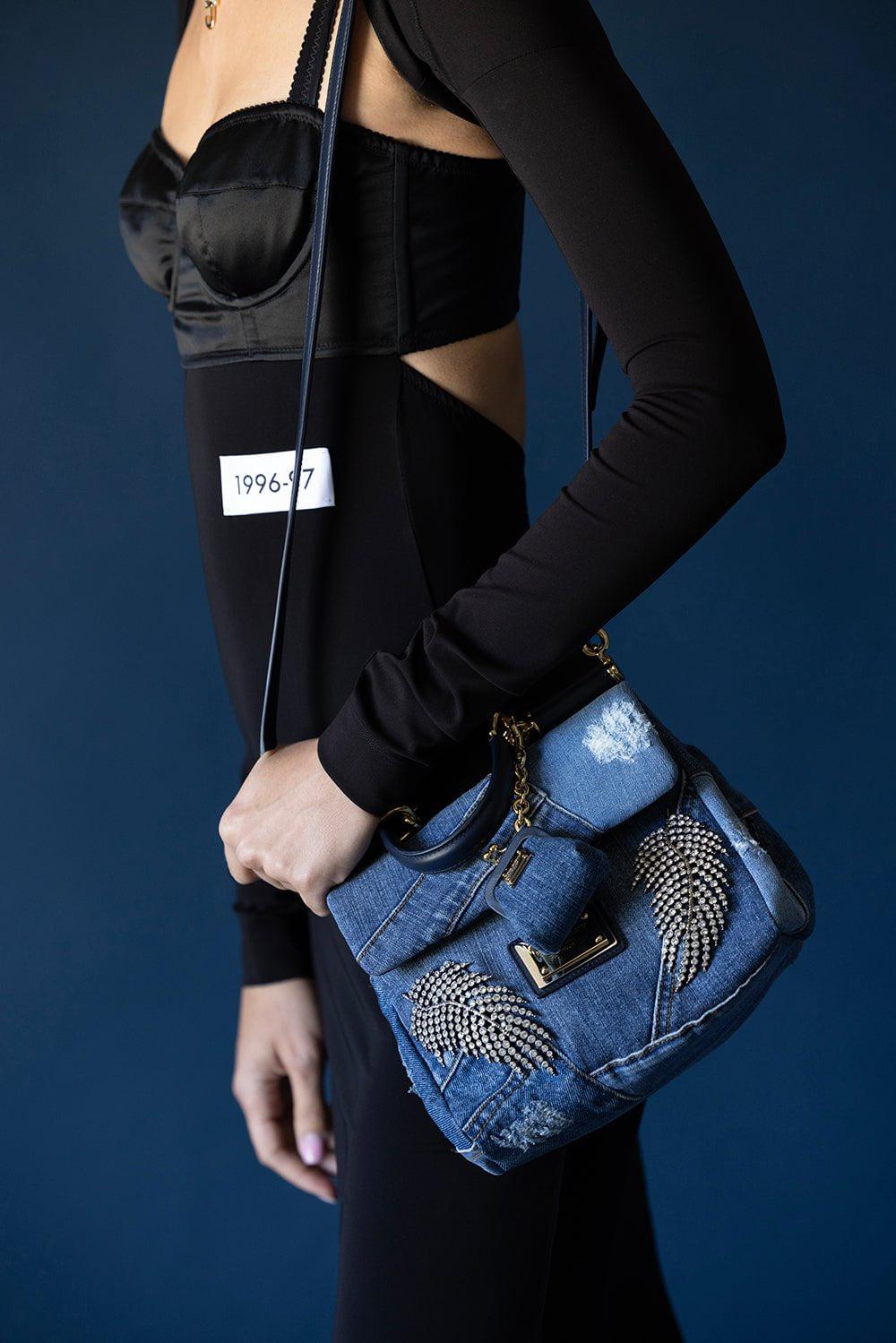 DOLCE & GABBANA-Small Sicily Bag - Patchwork Denim-DENIM