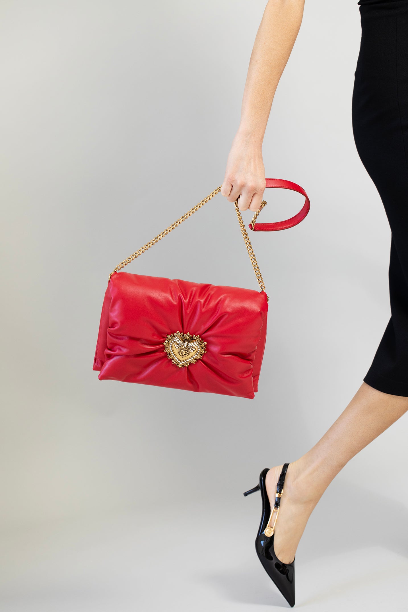 DOLCE & GABBANA-Medium Devotion Bag - Intense Red-INTNSRED