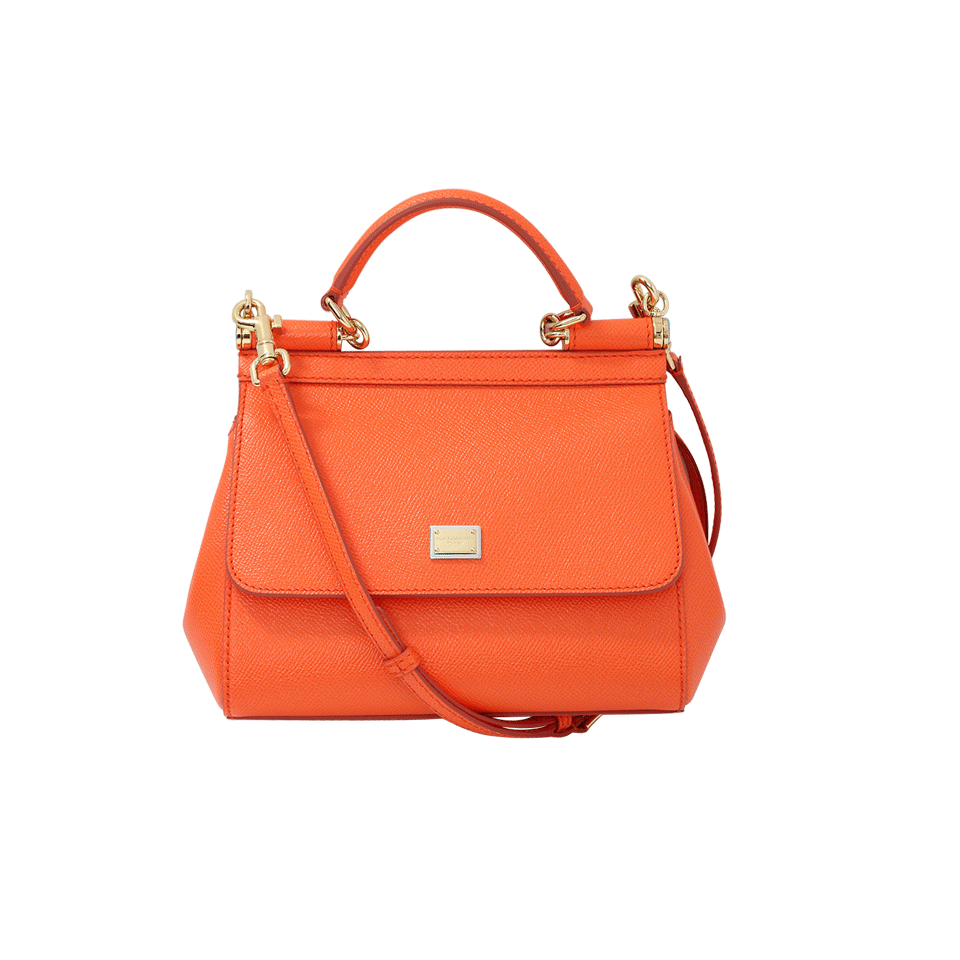 DOLCE & GABBANA-Dauphine Print Mini Sicily Bag-MANDARIN