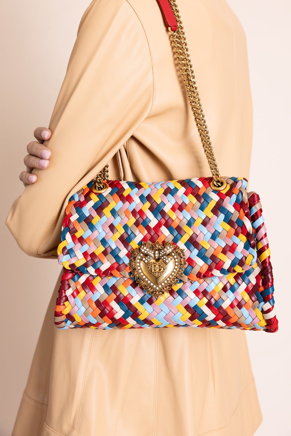 DOLCE & GABBANA-Woven Devotion Bag-MULTI