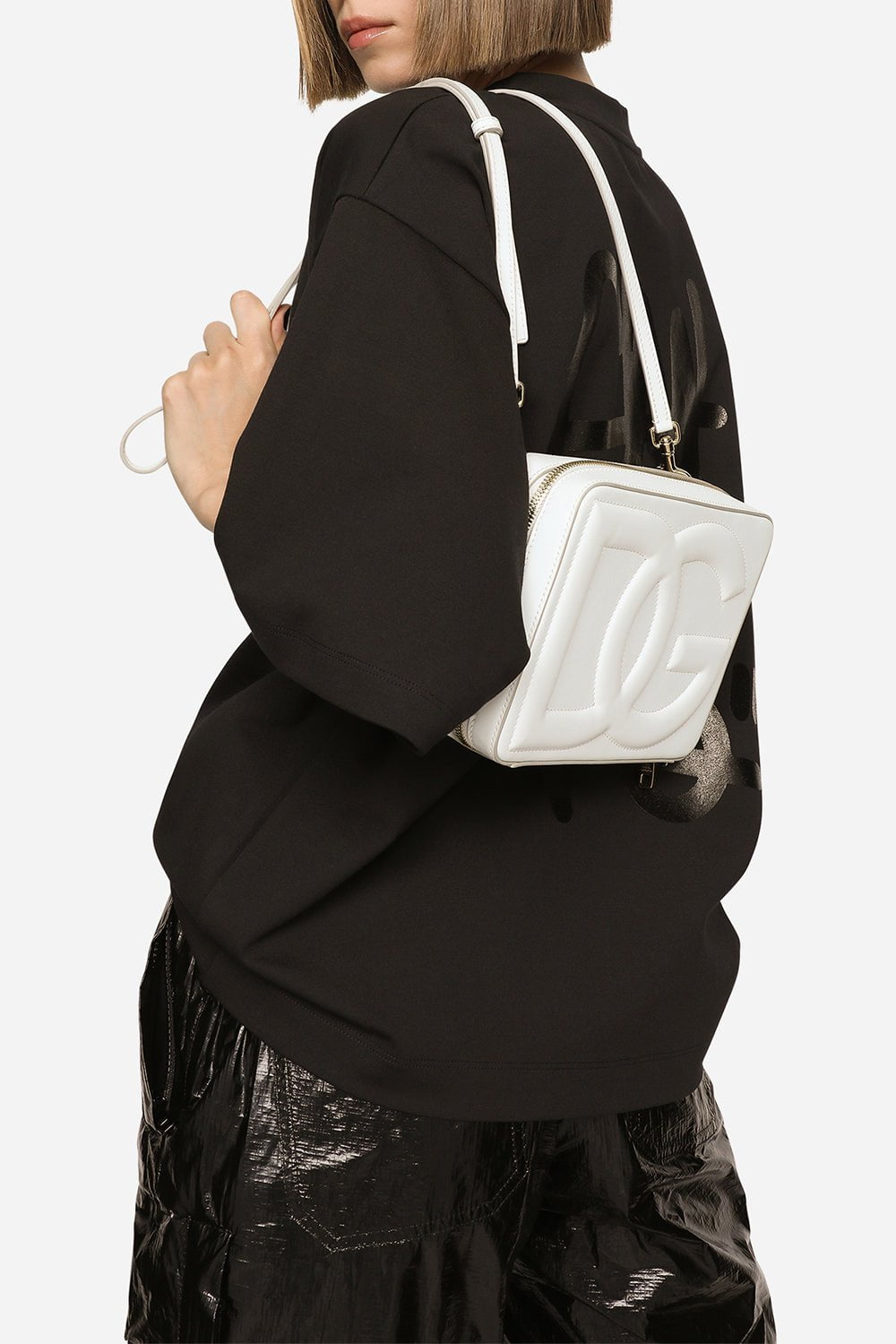 DOLCE & GABBANA-Medium Logo Camera Bag-OPTICWHT