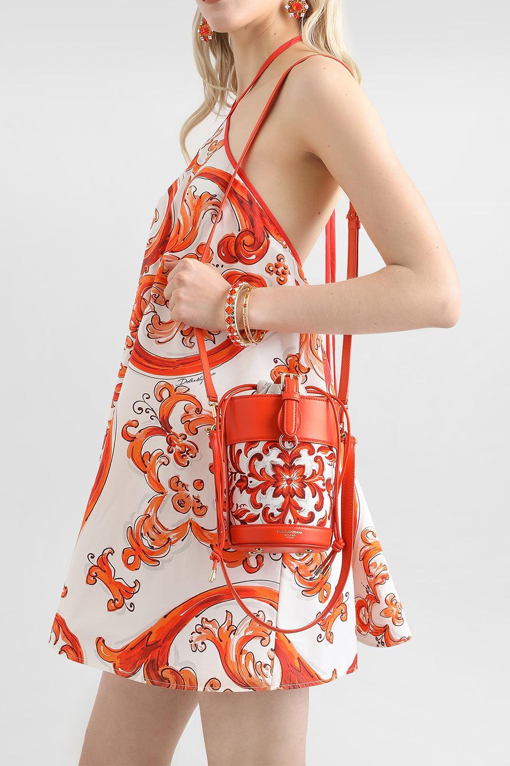 Capri Bucket Bag - Maiolica Orange-ORANGE-HANDBAGSHOULDER-DOLCE & GABBANA
