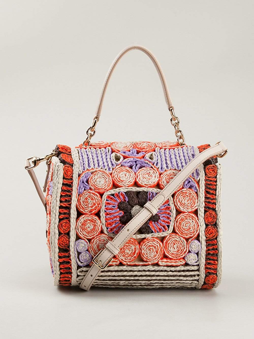 DOLCE & GABBANA-Multi-Colored Front Flap Bag-PRPL/ORG