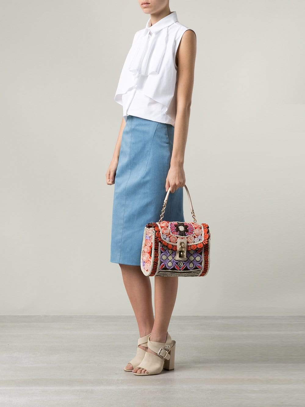 DOLCE & GABBANA-Multi-Colored Front Flap Bag-PRPL/ORG