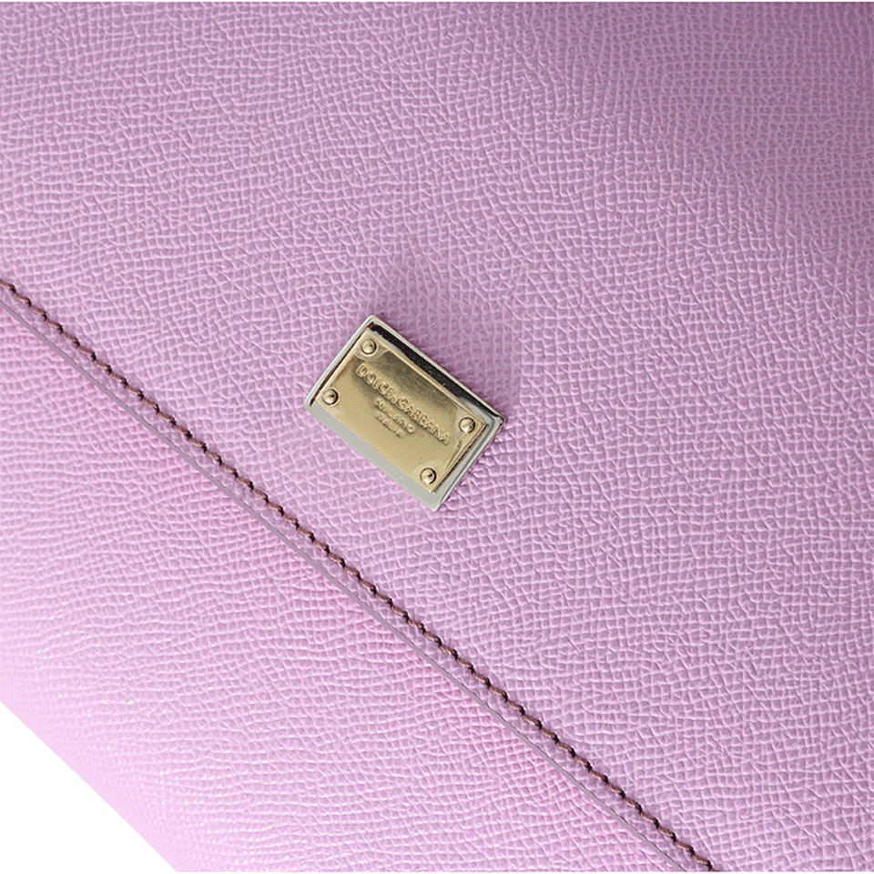 DOLCE & GABBANA-Dauphine Print Medium Sicily Bag-ROSA