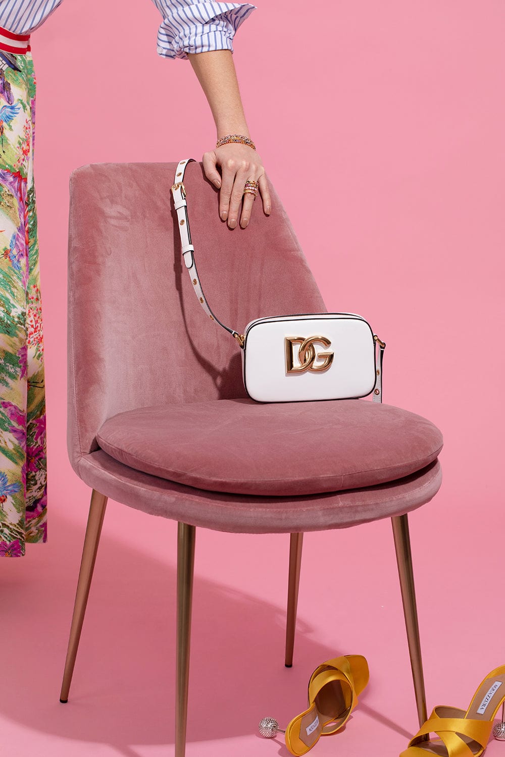 DOLCE & GABBANA-3.5 Leather Crossbody Bag - White-WHITE