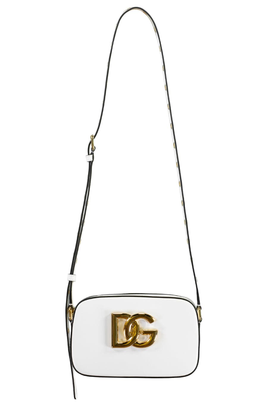 DOLCE & GABBANA-3.5 Leather Crossbody Bag - White-WHITE