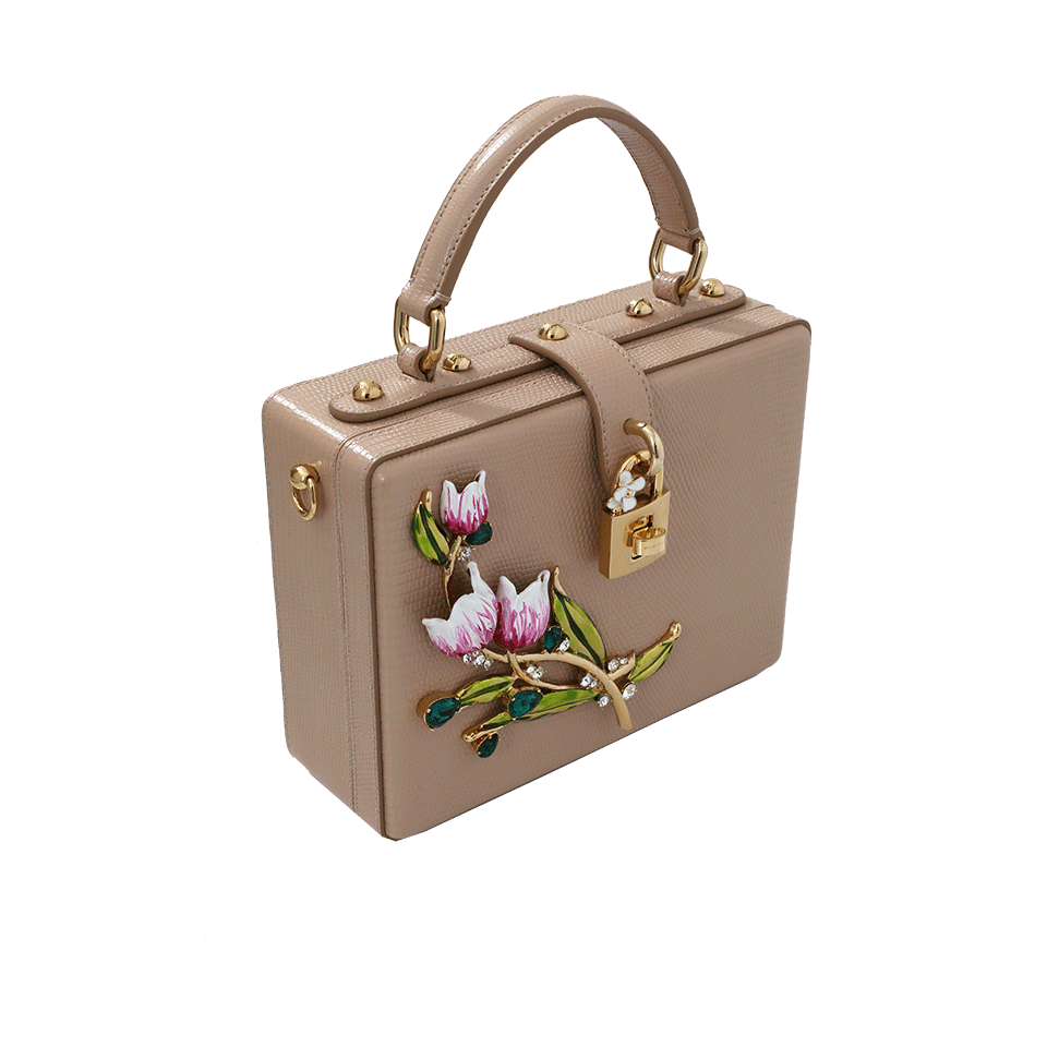 DOLCE & GABBANA-Tulip Embellished Box-BEIGE