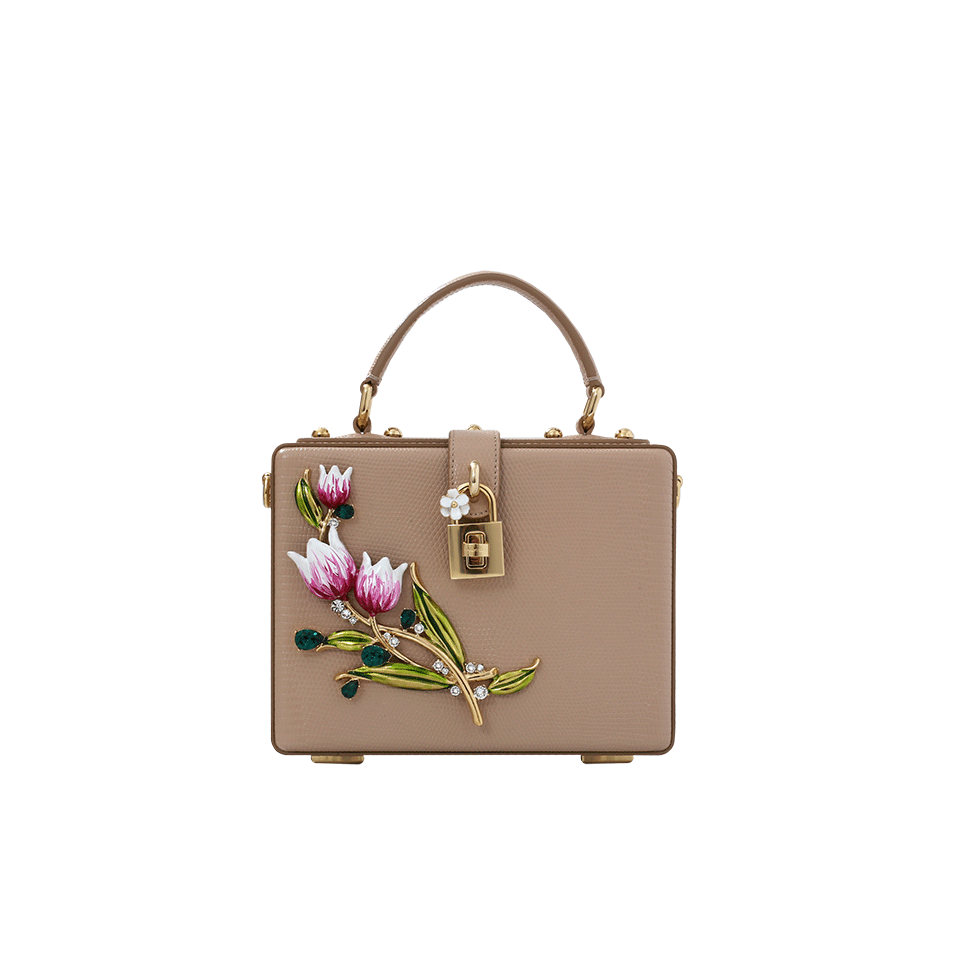 DOLCE & GABBANA-Tulip Embellished Box-BEIGE